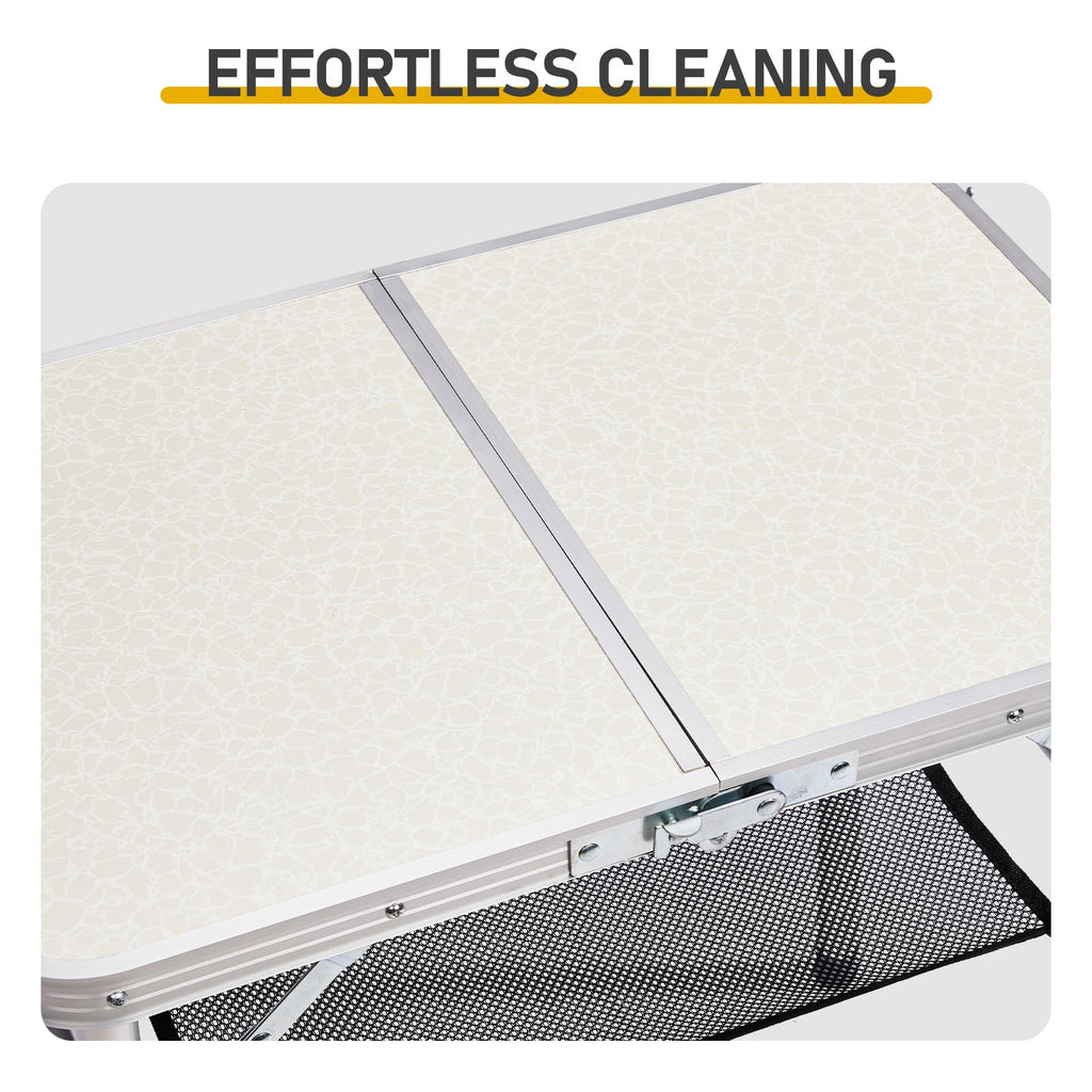 White 2ft Aluminum Folding Picnic Table W432