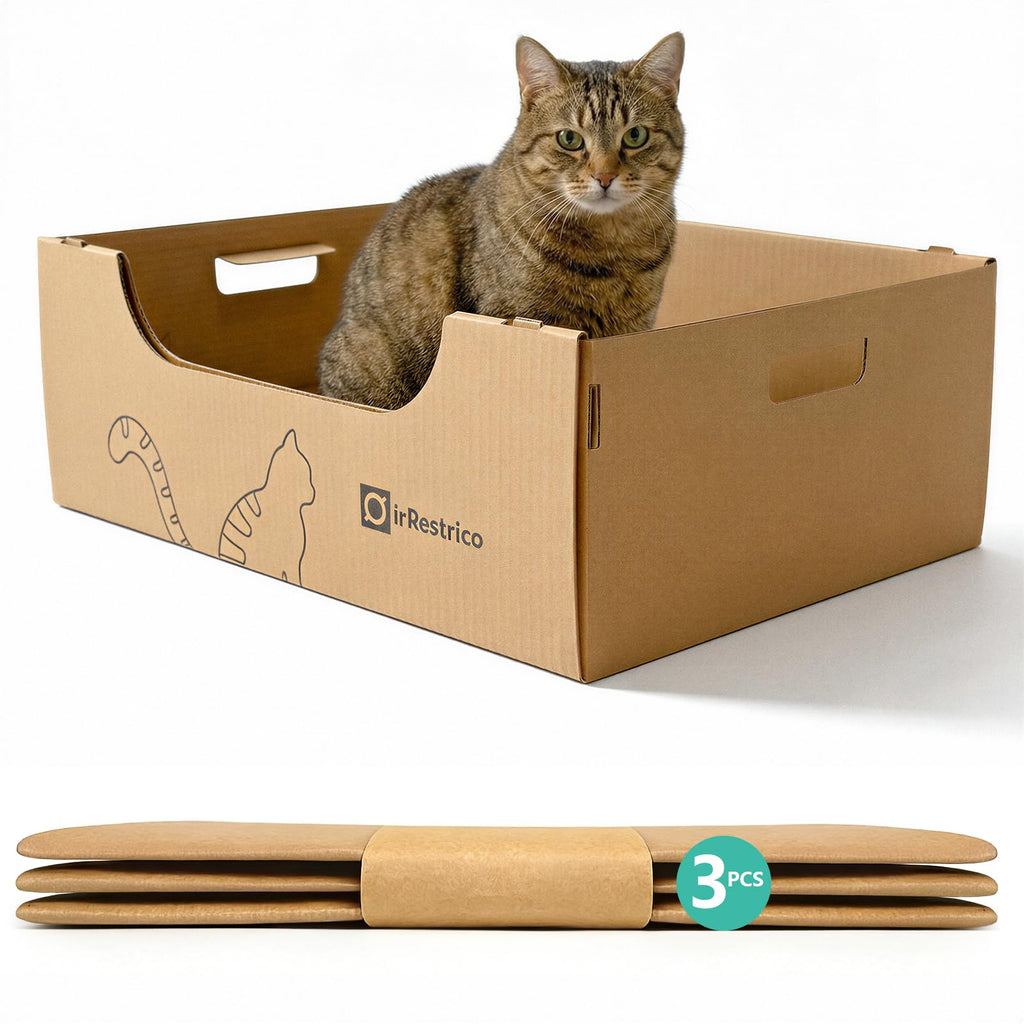 3-Pack Jumbo Disposable Cardboard Cat Litter Box A537467