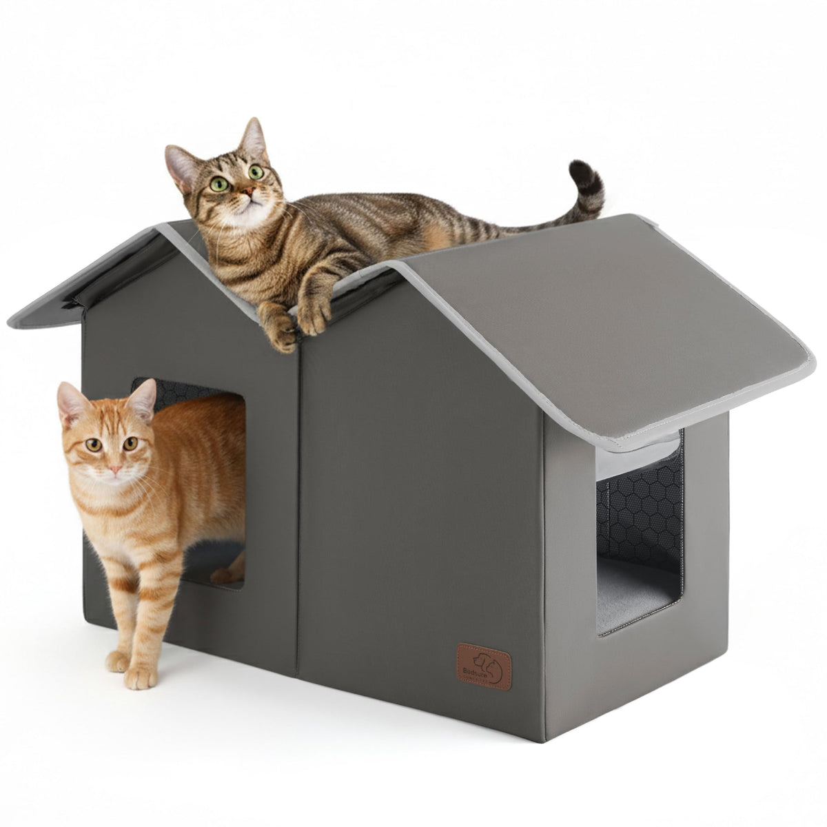 Weatherproof Outdoor Cat House with Raised Base J4438