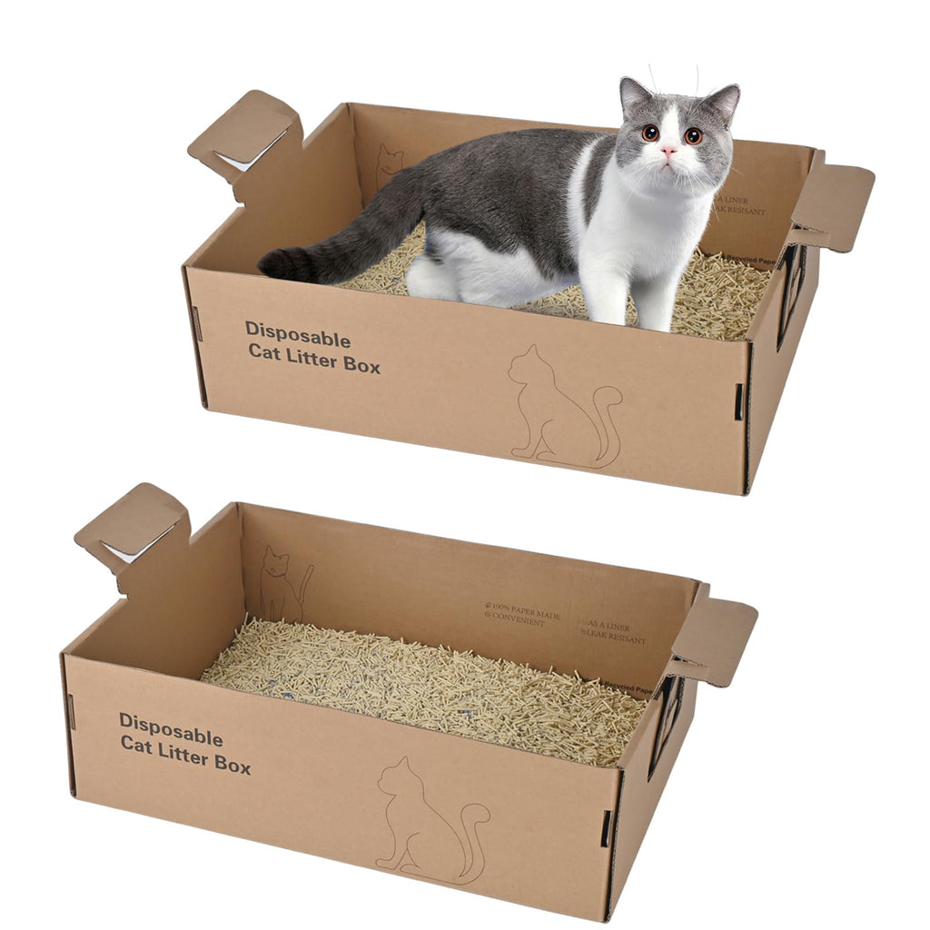 2 Pack Large Cardboard Cat Litter Box F409
