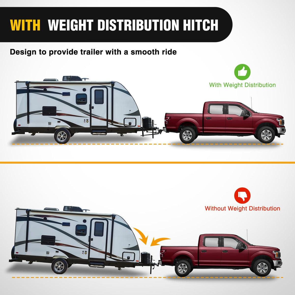 800 lbs Round Bar Weight Distributing Hitch Kit with Sway Control X832