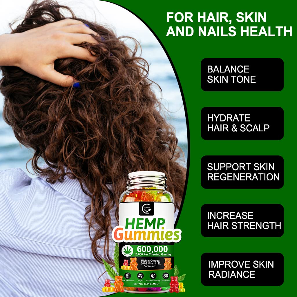 High Potency Hemp Gummies 600,000 Extra Strength Vegan Gluten-Free X826