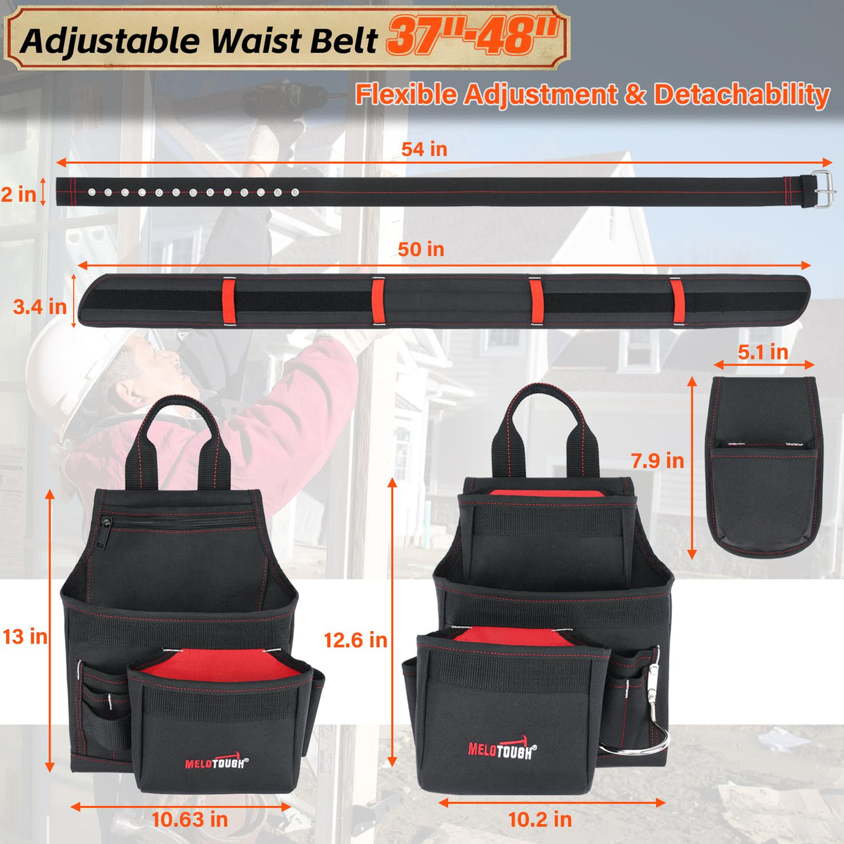 Tool Belt with Suspenders and Tool Pouch J430589