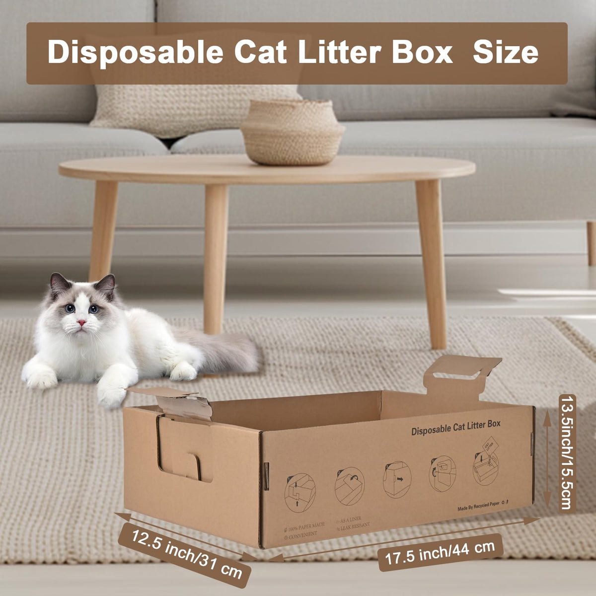 2 Pack Large Cardboard Cat Litter Box F409