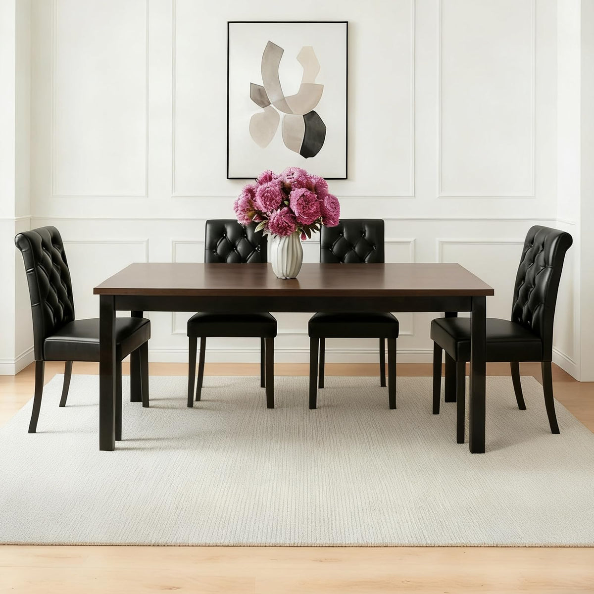 Black PU Leather Dining Chairs Set of 4 G95389