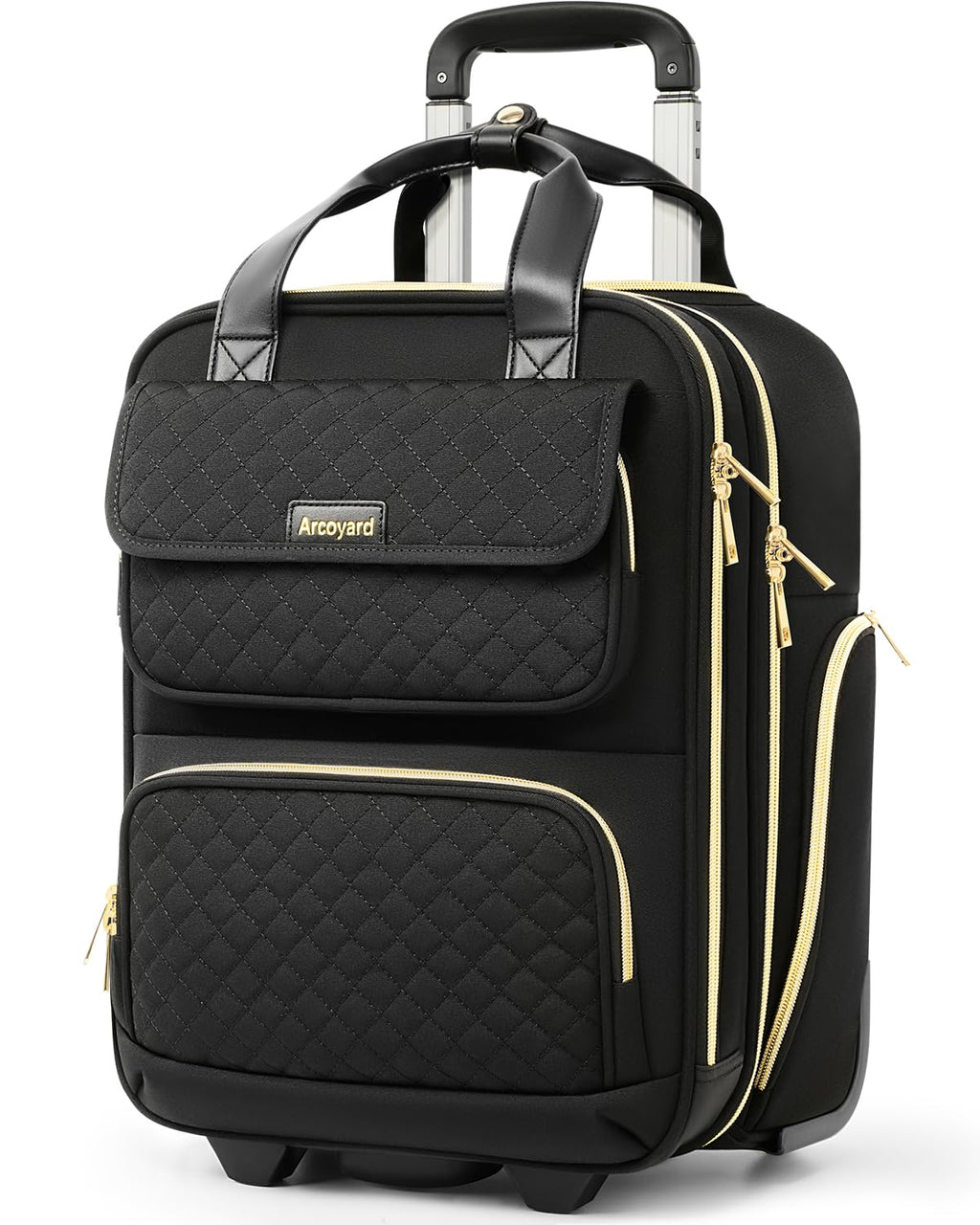 Black 16-Inch Underseat Carry On Luggage with Wheels E349