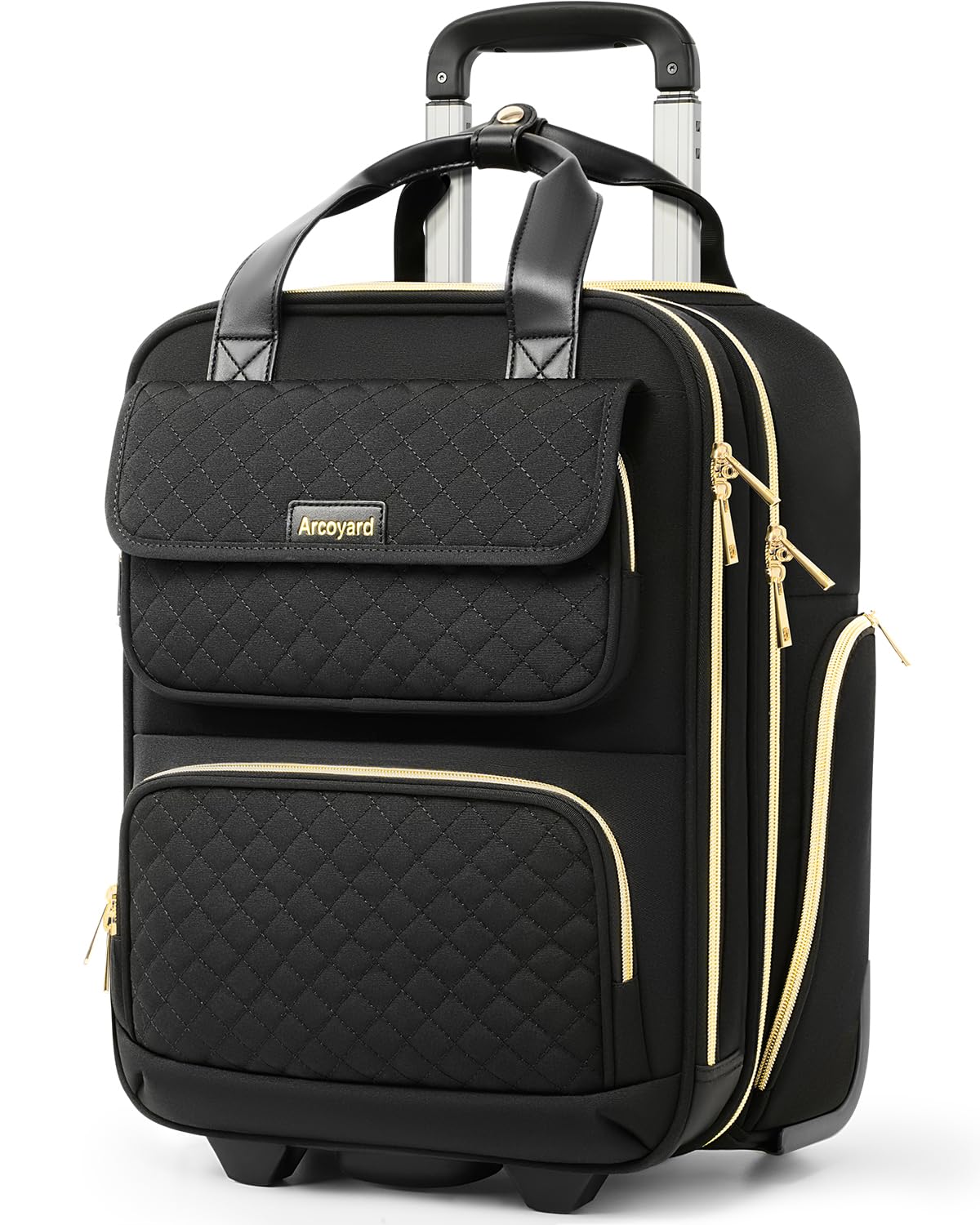 Black 16-Inch Underseat Carry On Luggage with Wheels E349