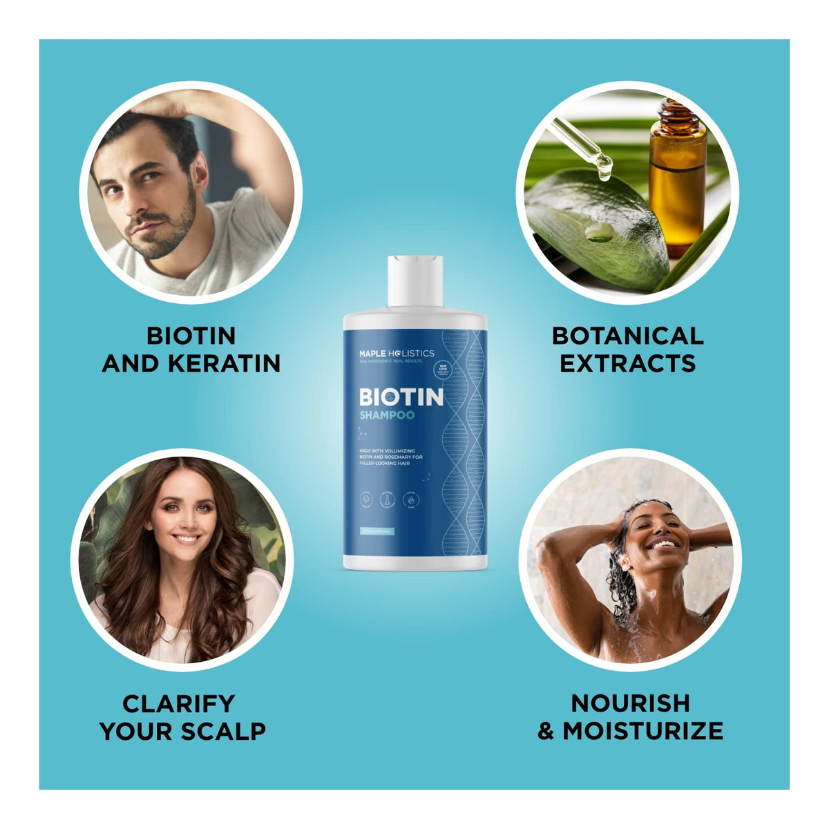 Sulfate Free Volumizing Biotin Shampoo and Conditioner Set T7006