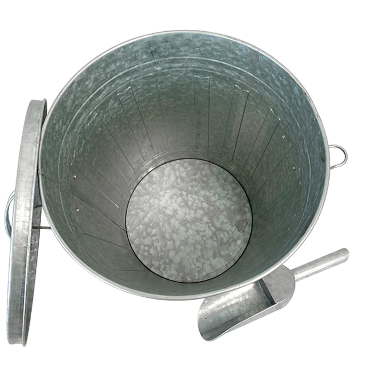 Galvanized Steel Bird Seed Storage Bucket Bin with Scoop I815