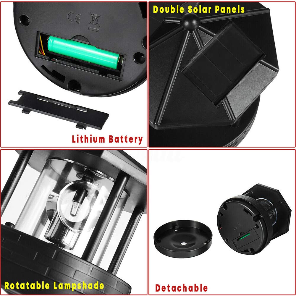 Solar Lighthouse LED Rotating Garden Light with 2 Solar Panels A9828
