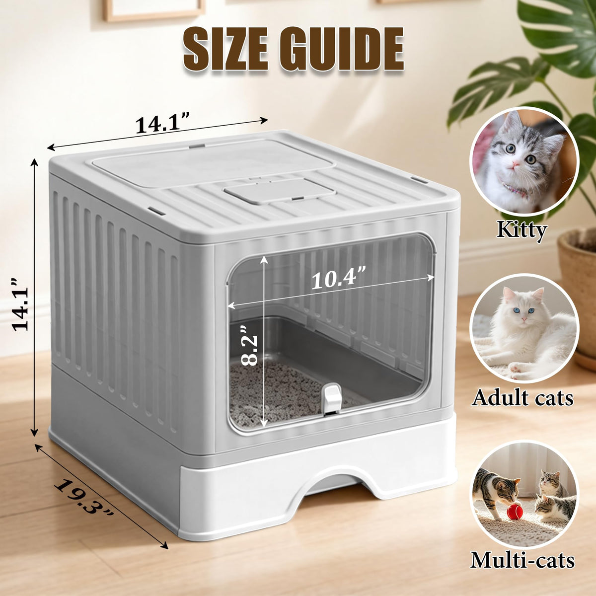 Stainless Steel Cat Litter Box With Lid F455