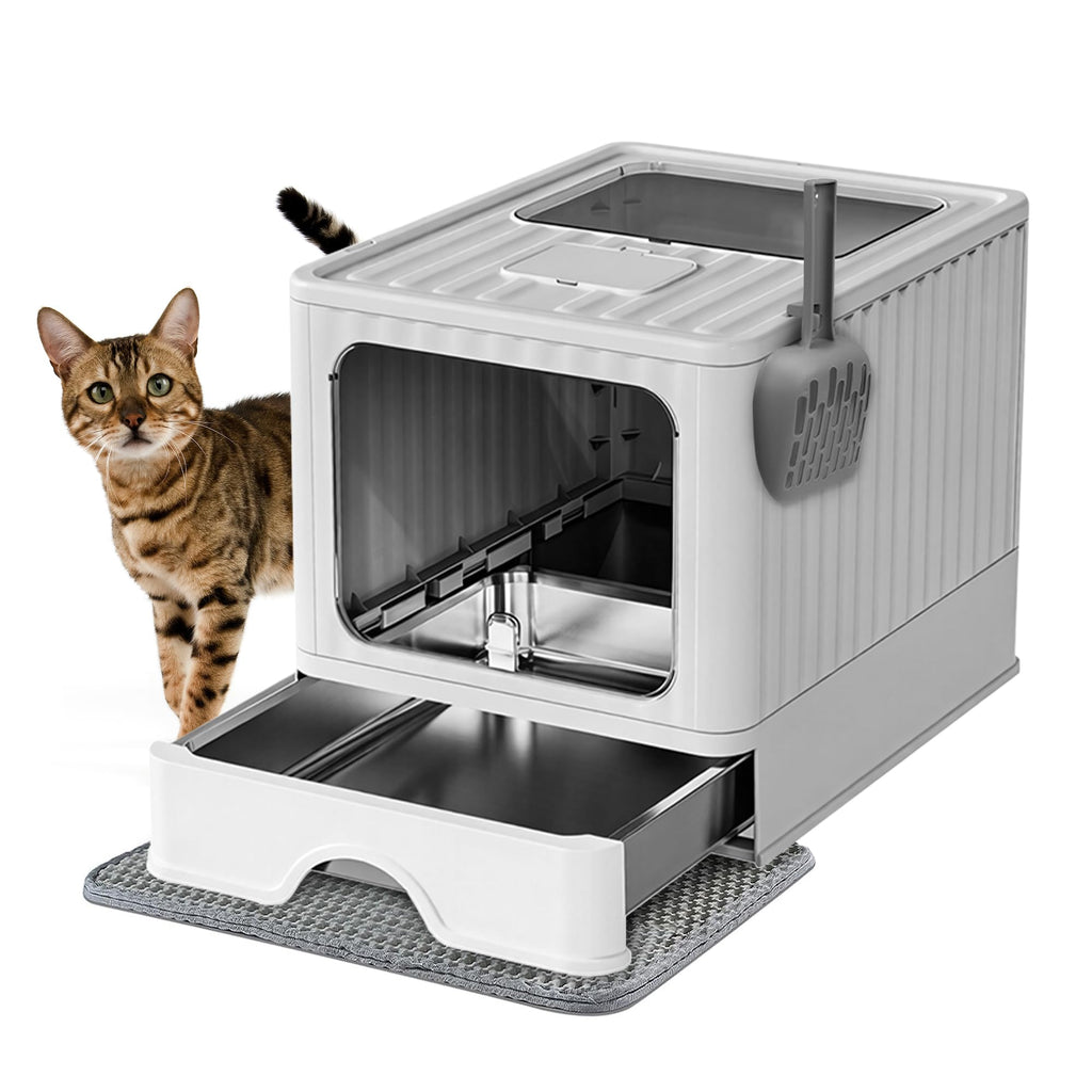 Stainless Steel Cat Litter Box With Lid F455