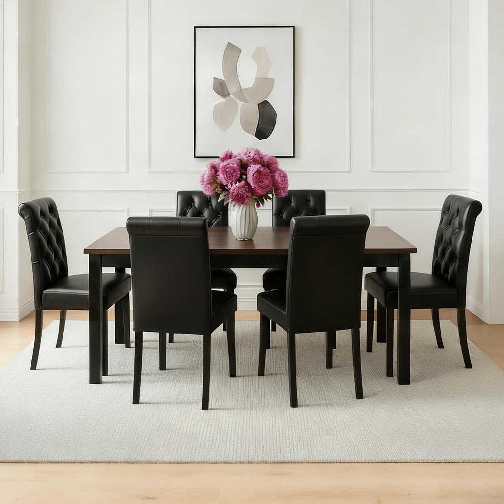 Black PU Leather Dining Chairs Set of 4 G95389