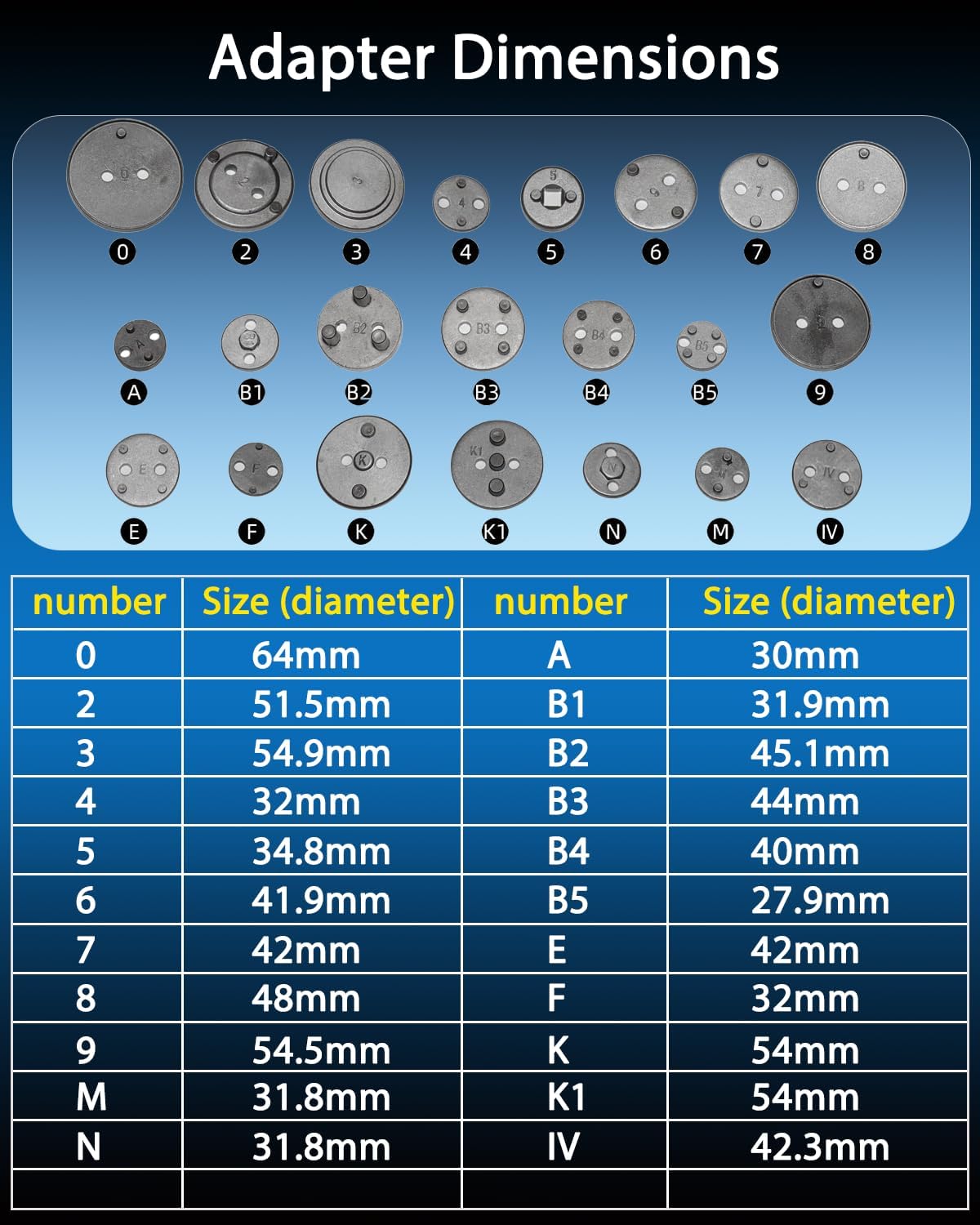 23Pc Pneumatic Brake Caliper Compression Tool Kit G3836