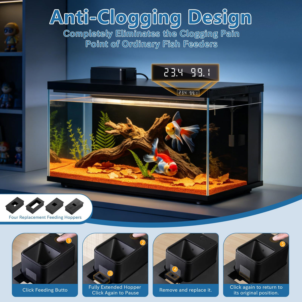 10 Gallon Smart Fish Aquarium Kit with Pump Filtration LED Lighting R317403