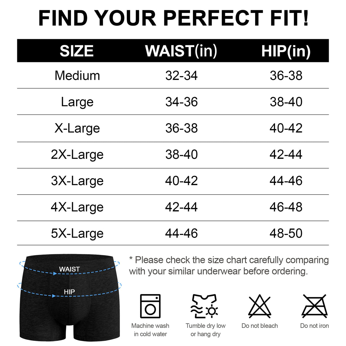 Mens Washable Incontinence Underwear 50ml Absorbent 4XL Y409