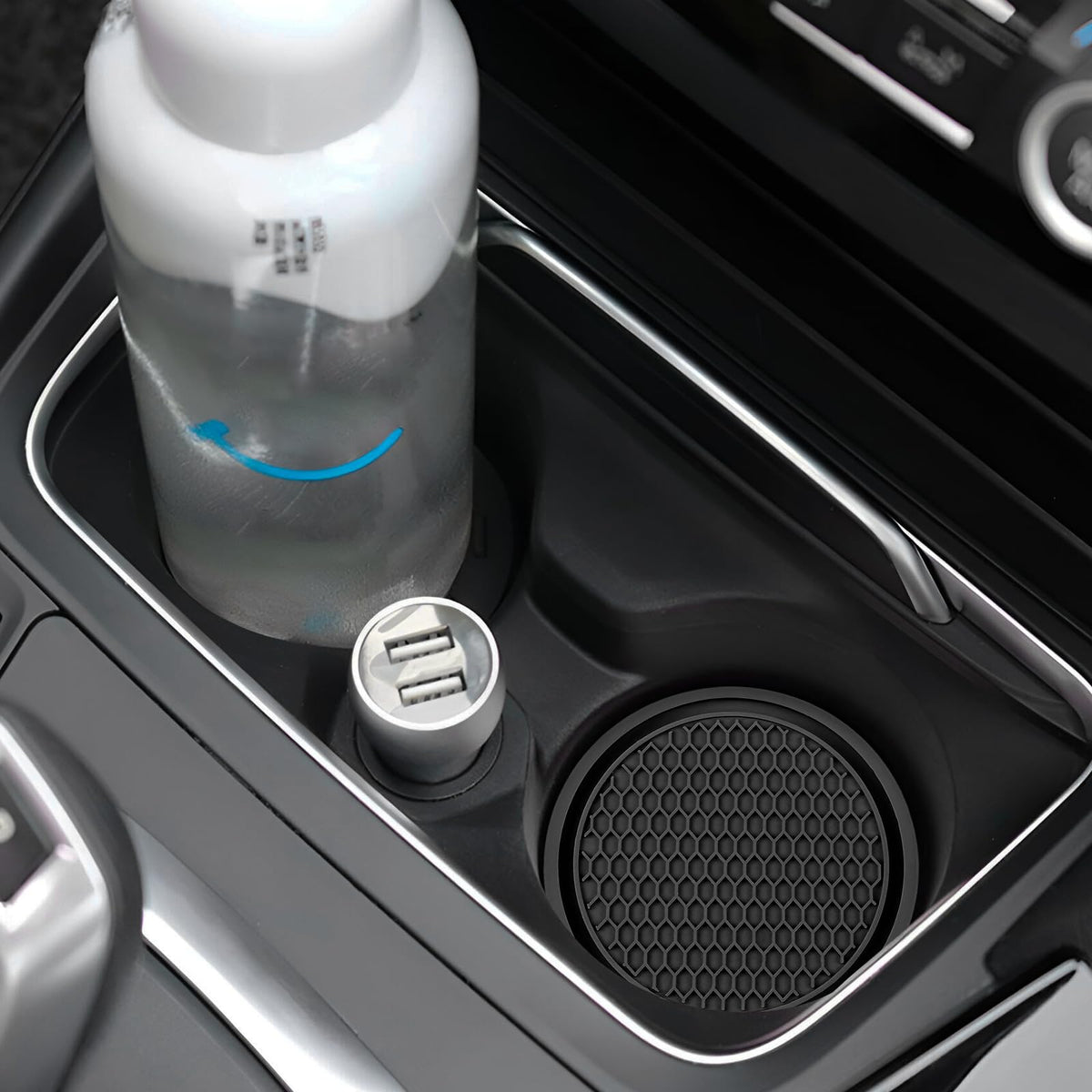 Black Non-Slip Silicone Car Cup Coasters X989