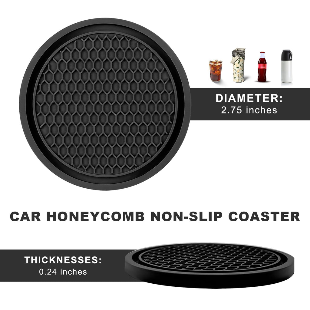 Black Non-Slip Silicone Car Cup Coasters X989