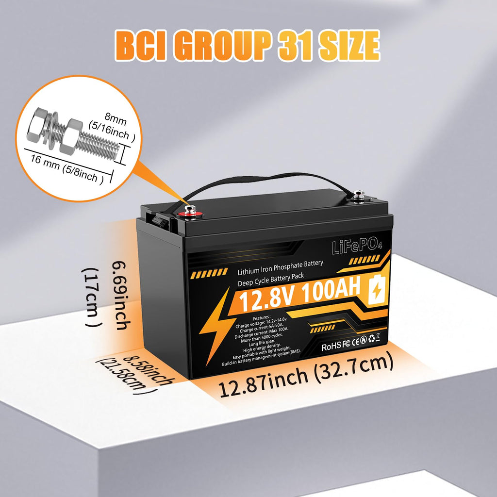 12V 100Ah LiFePO4 Deep Cycle Battery A6461