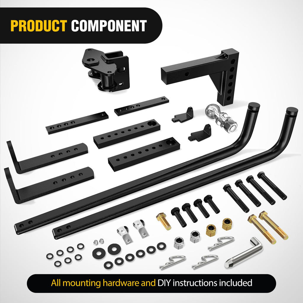 800 lbs Round Bar Weight Distributing Hitch Kit with Sway Control X832