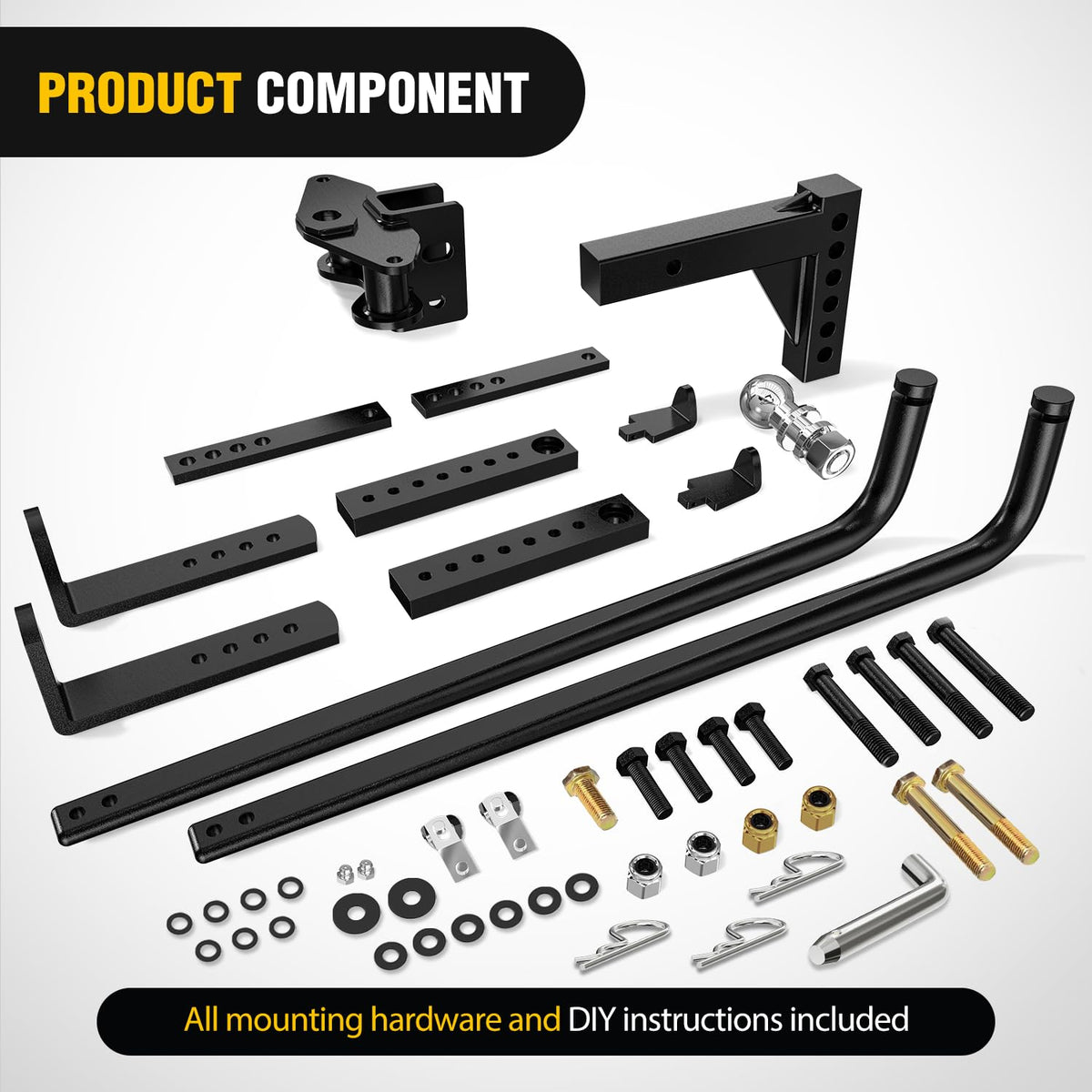 800 lbs Round Bar Weight Distributing Hitch Kit with Sway Control X832