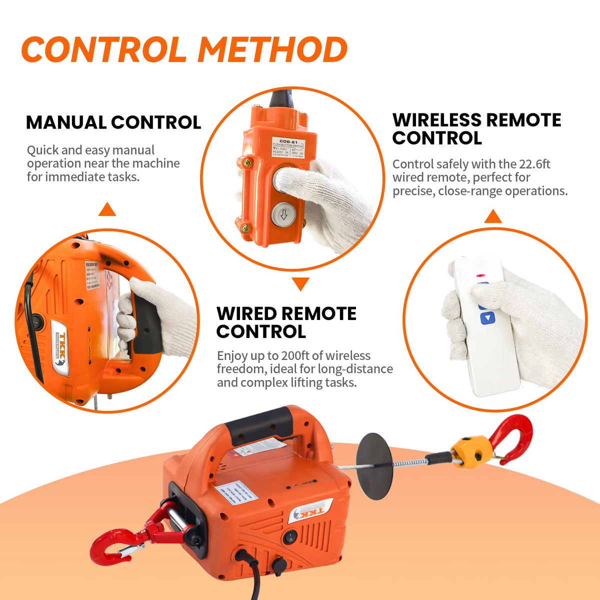1500W 1100 lb Capacity Electric Hoist G3579