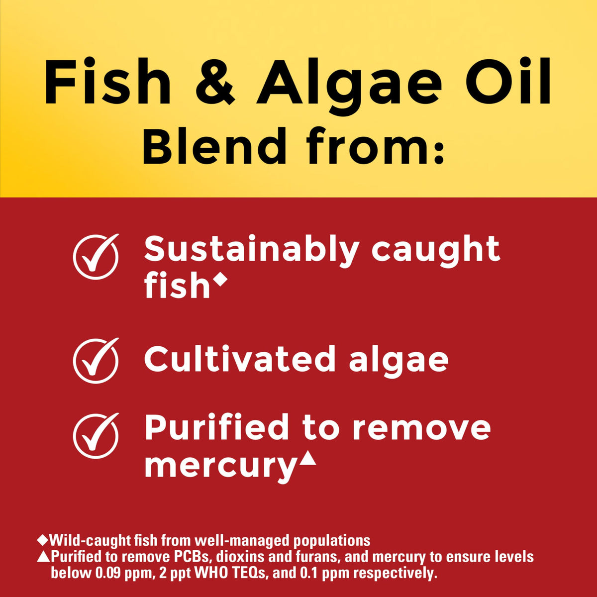 Omega 3 Fish Oil and Algae Oil Supplements 1200mg 60 Softgels D6969