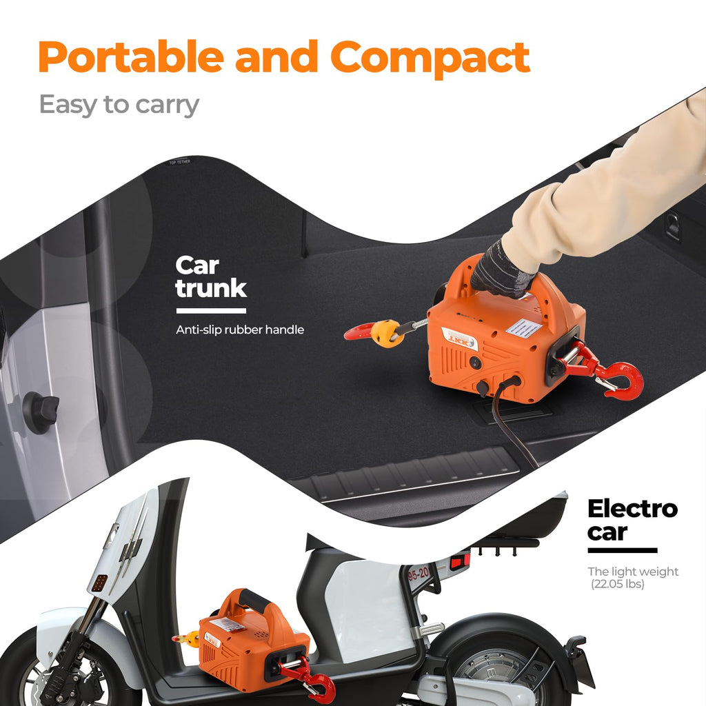 1500W 1100 lb Capacity Electric Hoist G3579