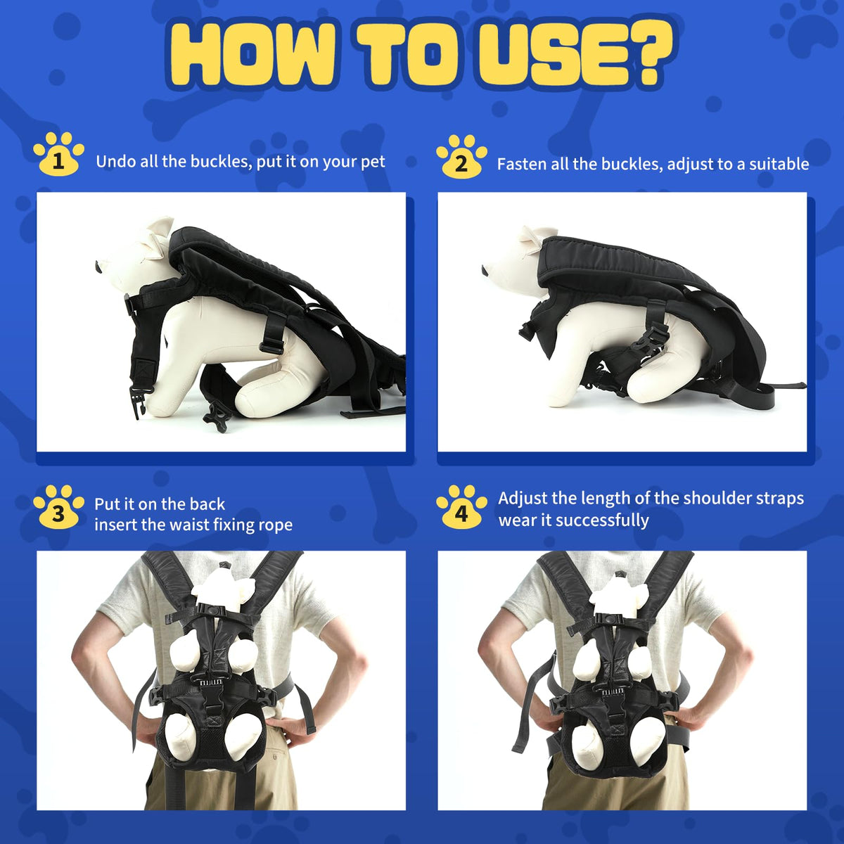 Legs Out Front Pet Carrier Backpack for Small Medium Dogs Cats up to 25lbs H592