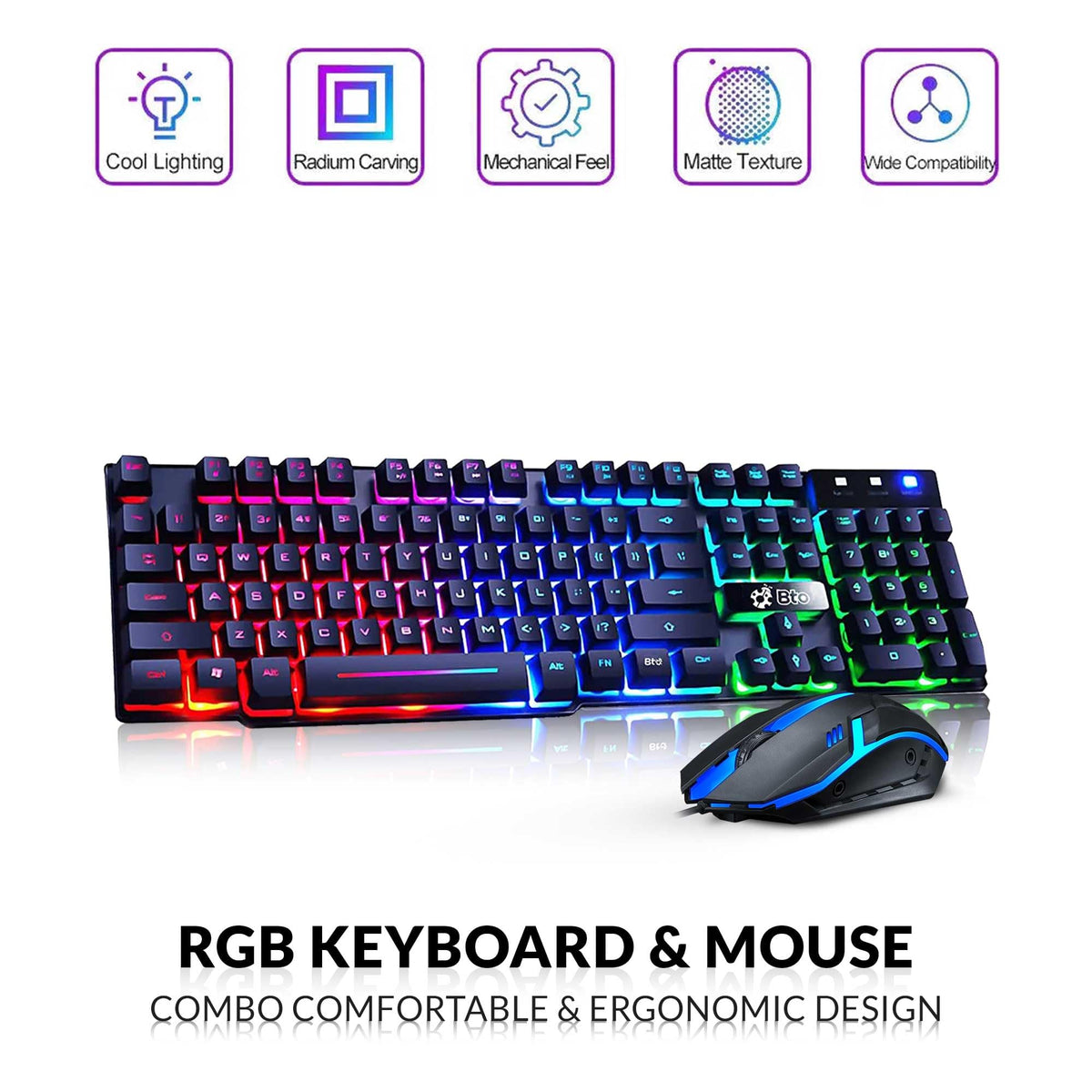 RGB Gaming Desktop PC Intel i5 16GB Ram 512GB SSD GeForce GT 1030 Windows 11 Pro P613