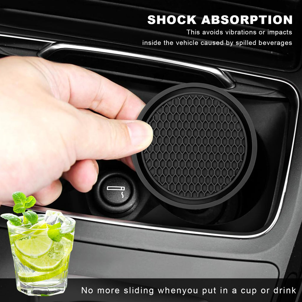 Black Non-Slip Silicone Car Cup Coasters X989
