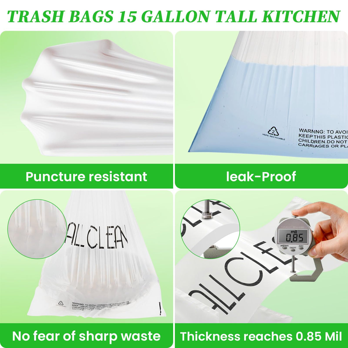 15 Gallon Drawstring Tall Kitchen Trash Bags K213095