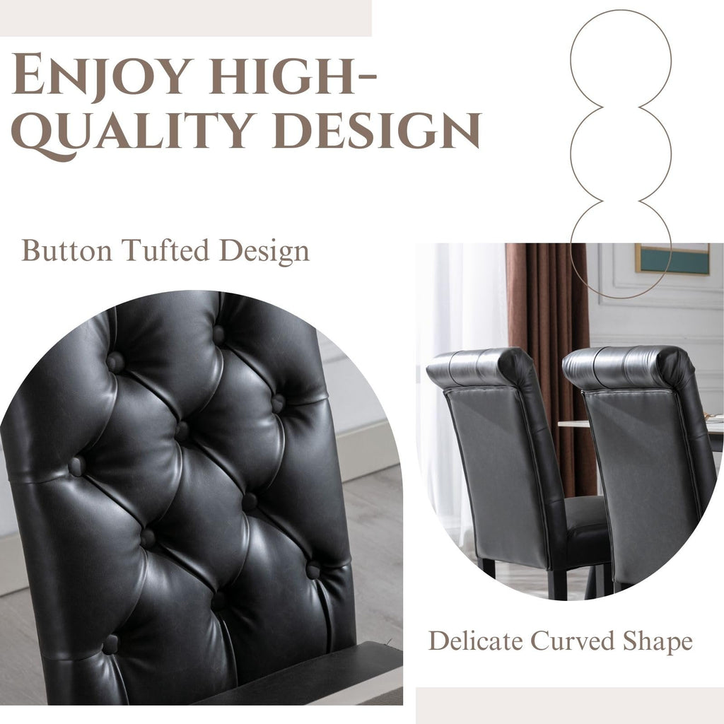 Black PU Leather Dining Chairs Set of 4 G95389