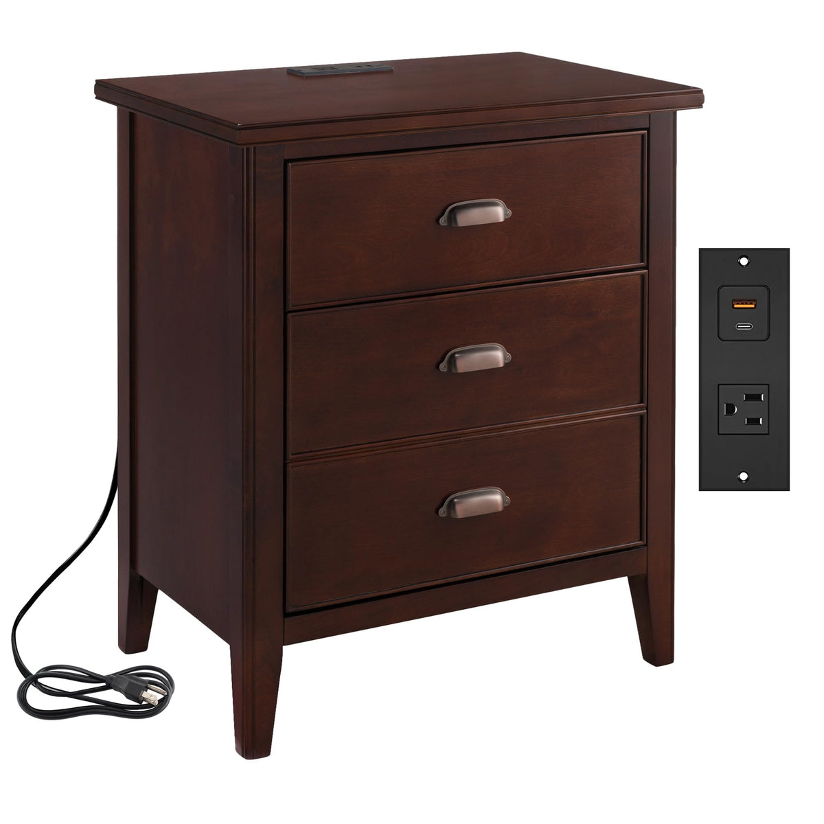 Chocolate Cherry Nightstand Side Table O13271