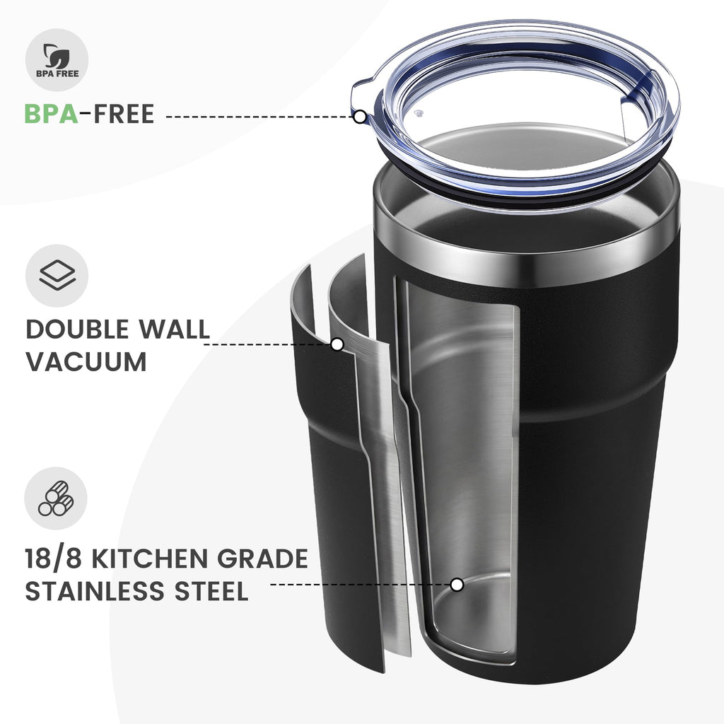 16oz Stainless Steel Insulated Tumbler with Lid L9343