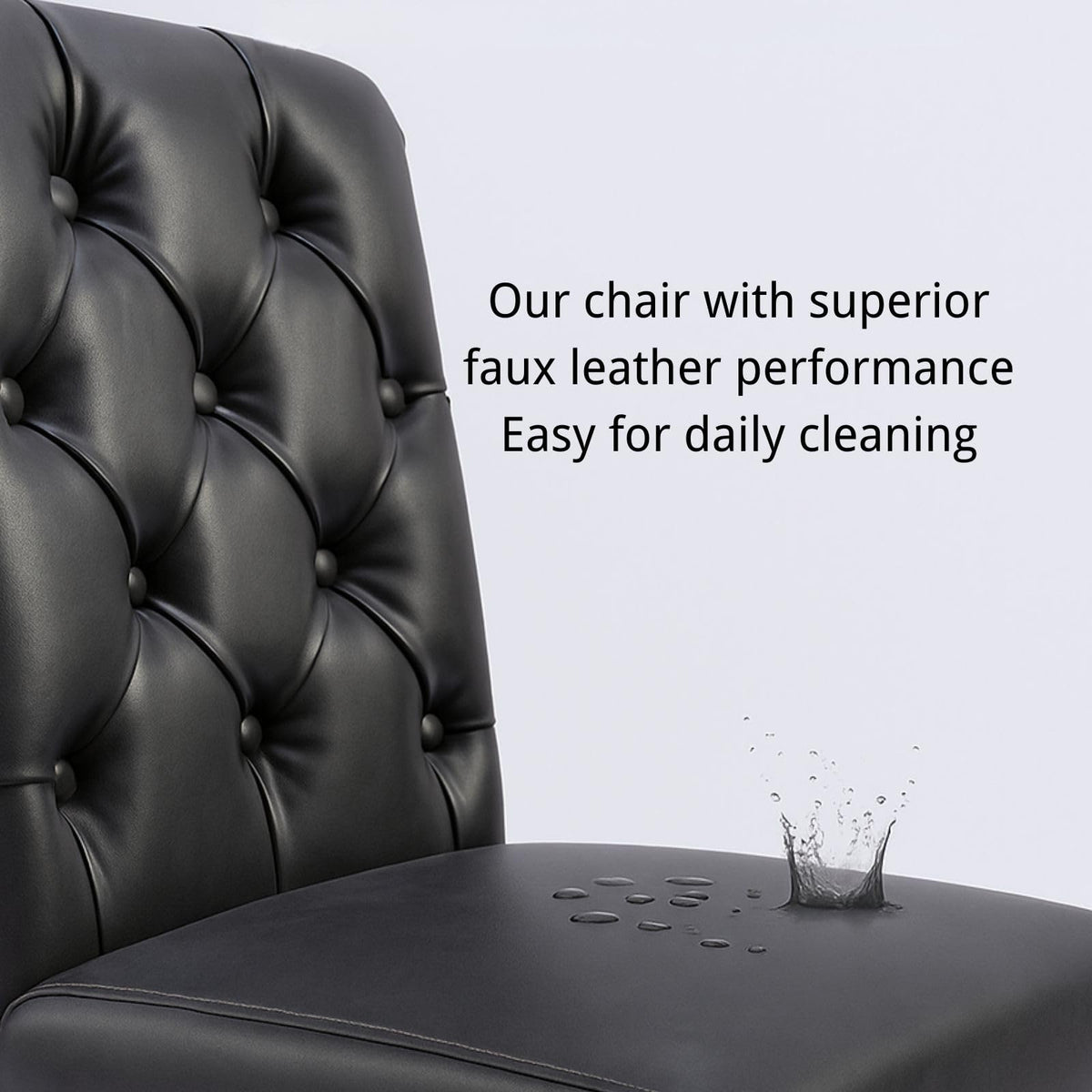 Black PU Leather Dining Chairs Set of 4 G95389