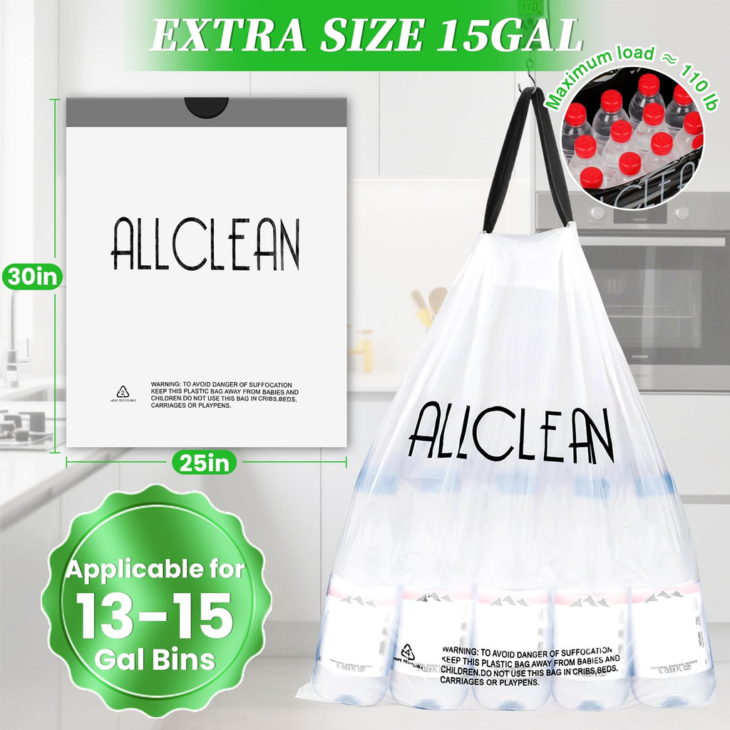 15 Gallon Drawstring Tall Kitchen Trash Bags K213095