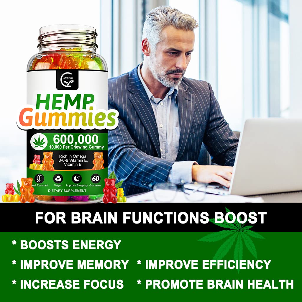 High Potency Hemp Gummies 600,000 Extra Strength Vegan Gluten-Free X826