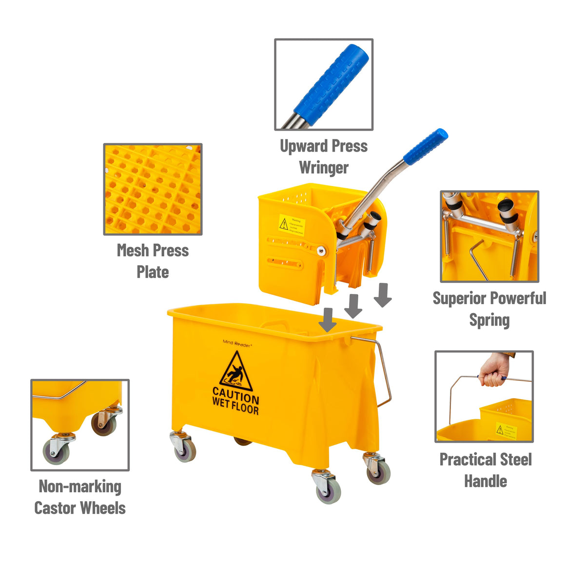 5.5-Gallon Mop Bucket with Wringer V19160