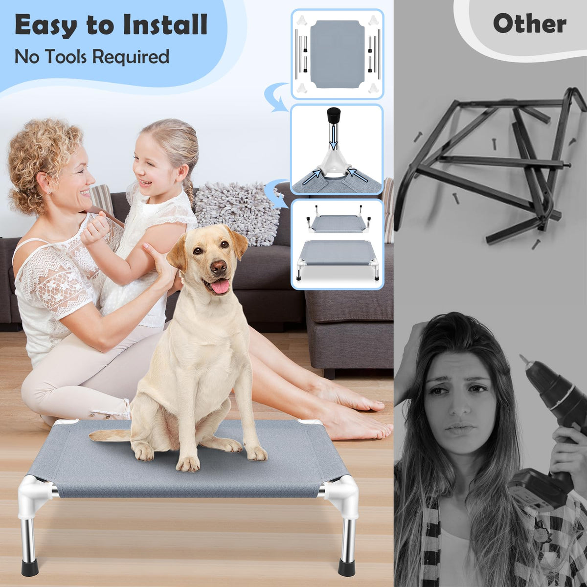 Elevated Raised Dog Bed X4467