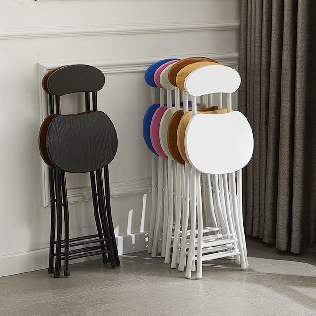 Black 18 Inch Folding Stool with Backrest and Footrest Z1148