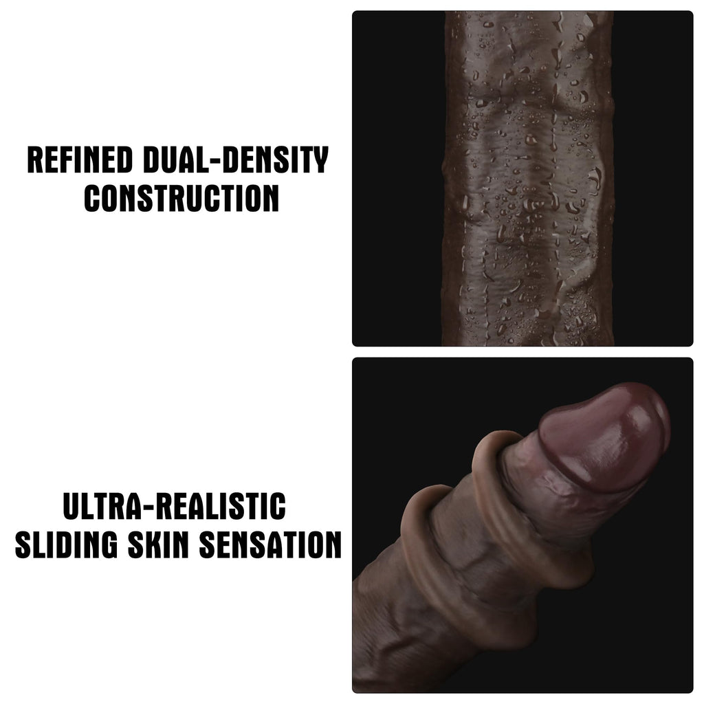 Black 7.5 Inch Dual Density Silicone Dildo I98374