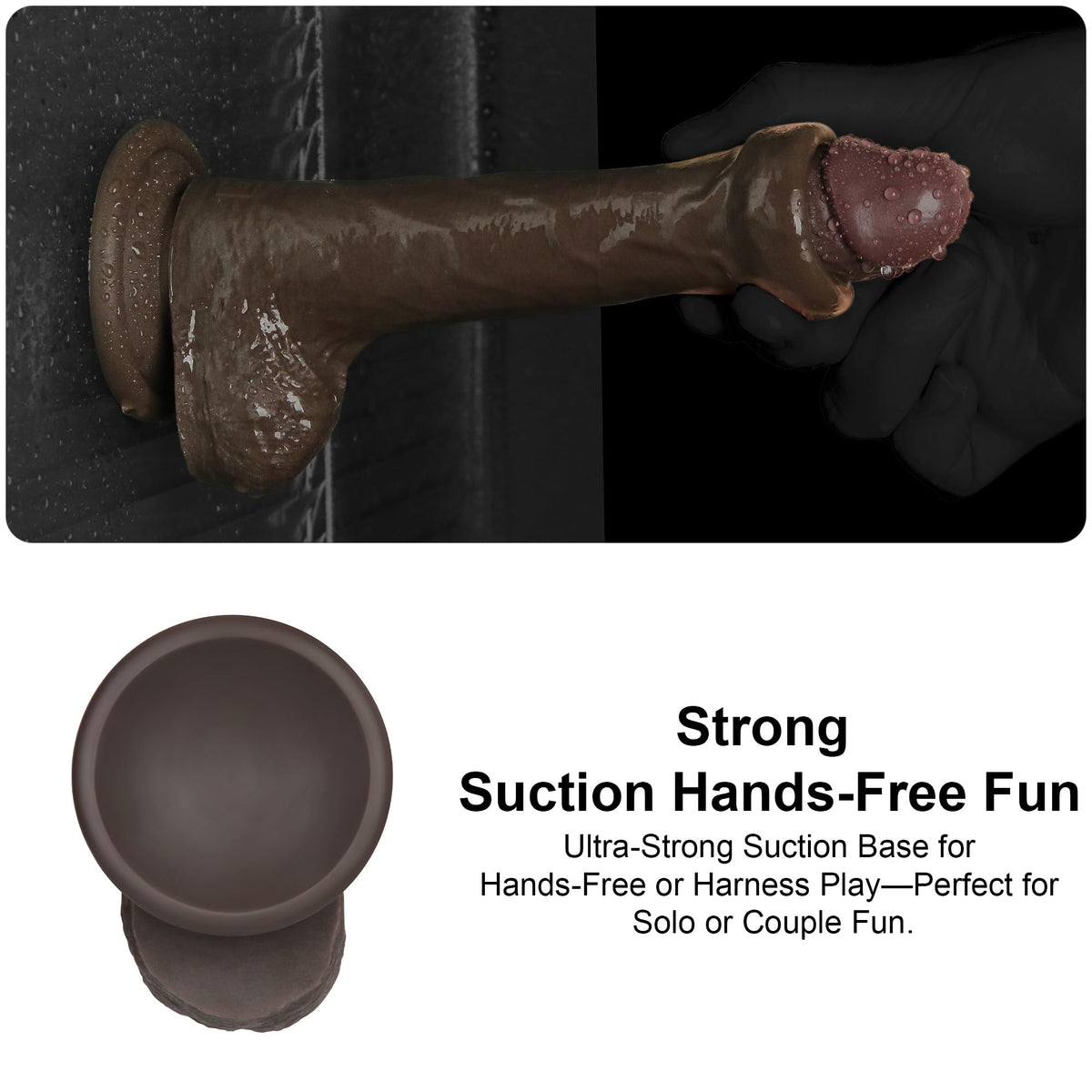 Black 7.5 Inch Dual Density Silicone Dildo I98374