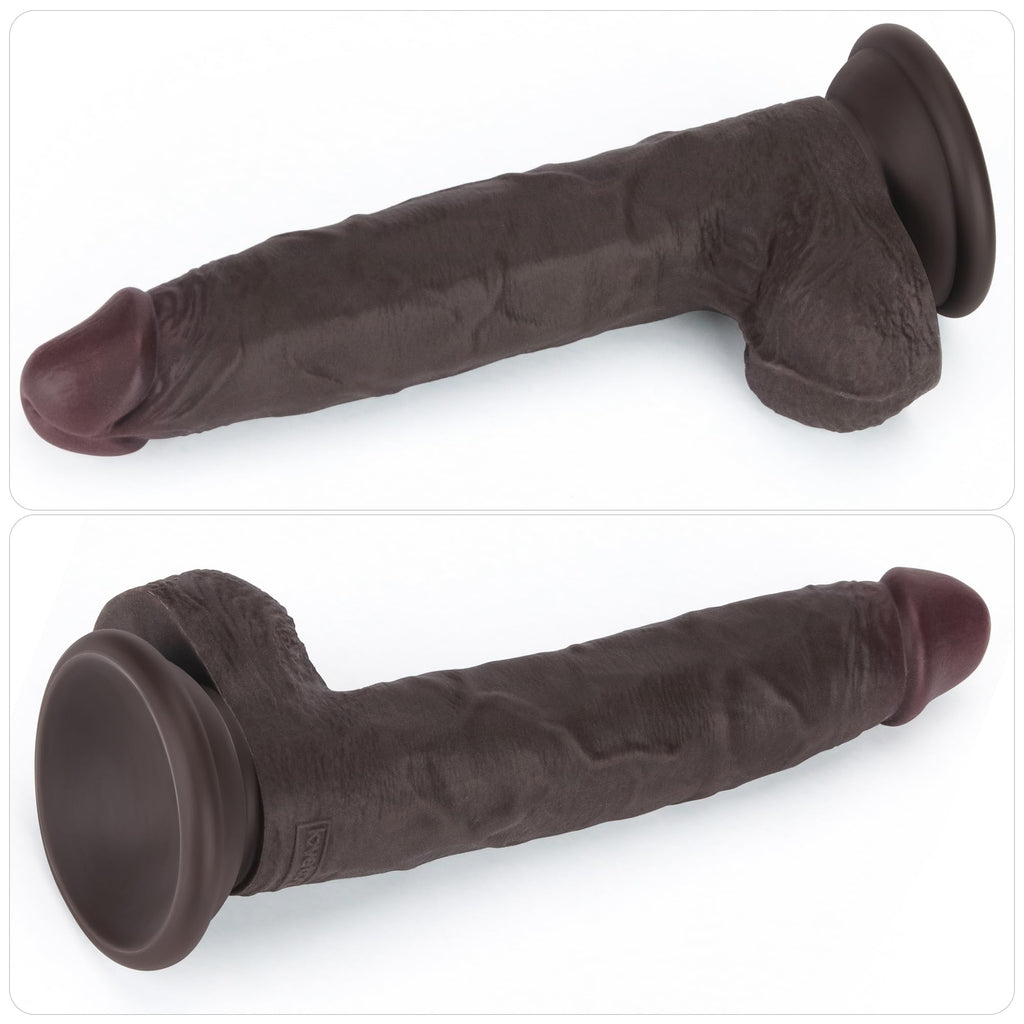 Black 7.5 Inch Dual Density Silicone Dildo I98374