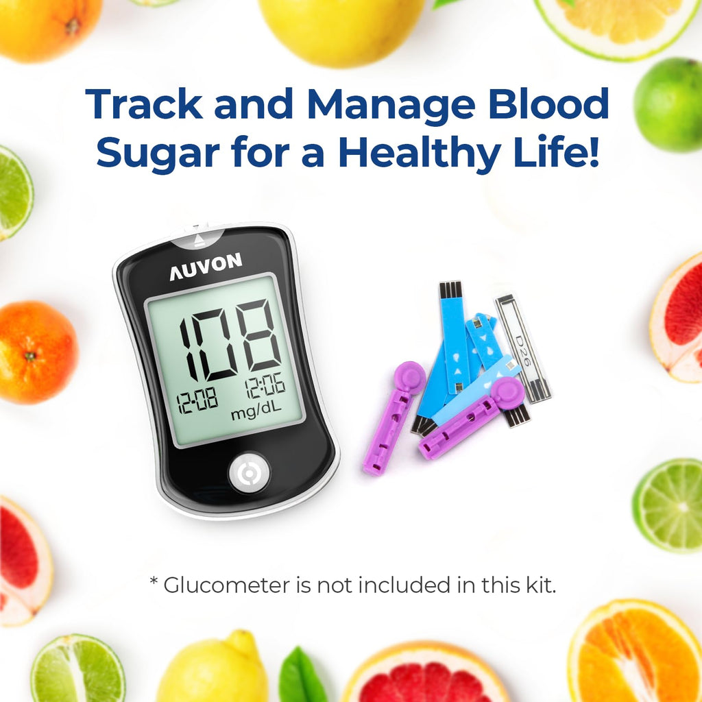 Blood Glucose Test Strips & Lancets Kit, 100 Pack, 30 Gauge H21158