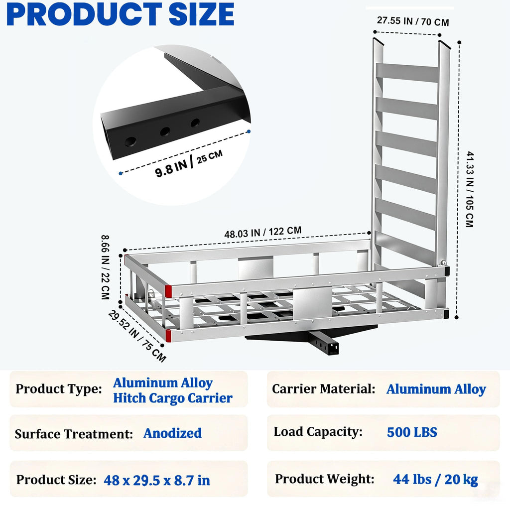Hitch Cargo Carrier with Ramp, 500 lbs Capacity X697084