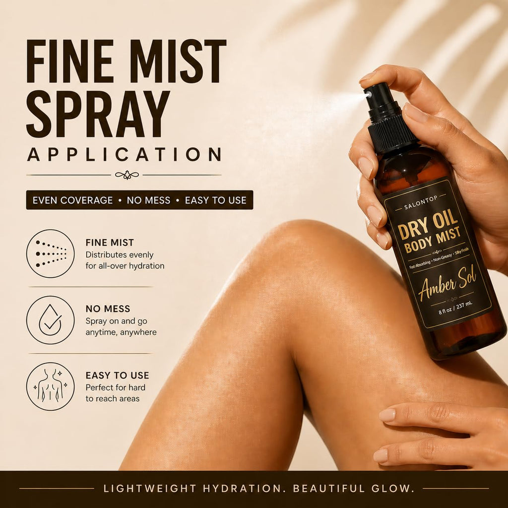 Amber 8 oz Dry Oil Body Mist Spray with Grapeseed & Jojoba Oils T5326