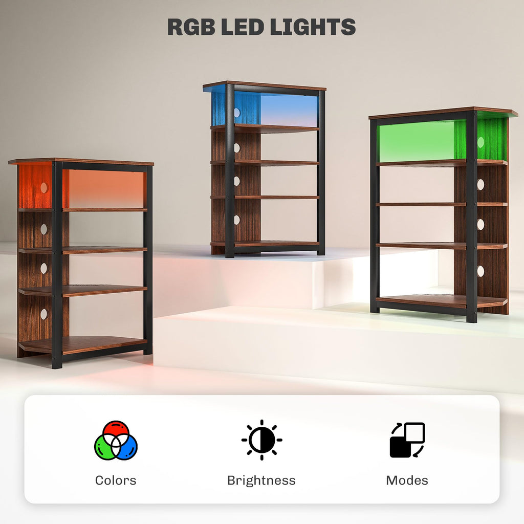 Brown 4-Tier Media Stand B3221
