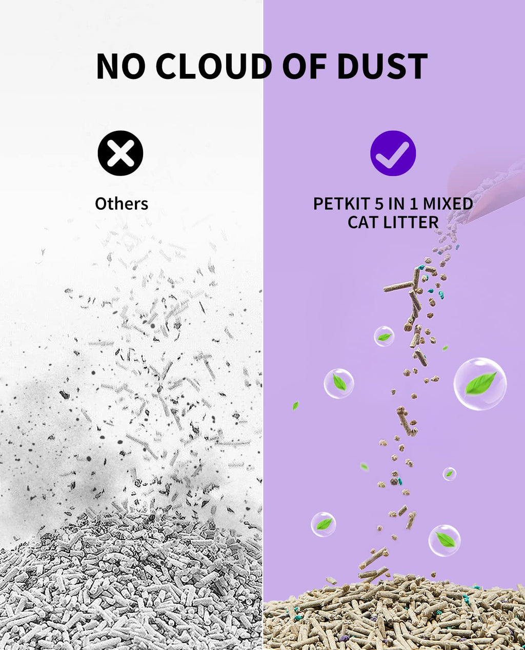 Mixed Cat Litter Fast Clumping Flushable Ultra Absorbent 7.9lb×2 Bags H455