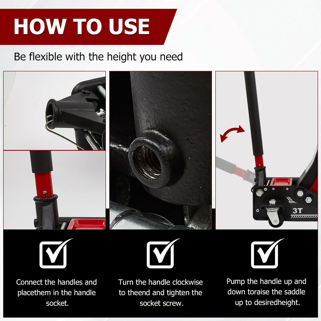 3 Ton Low Profile Steel Floor Jack T470